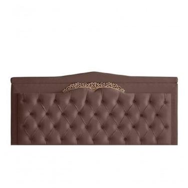 Imagem de Cabeceira De Cama Painel Barcelona King 195 Cm Retro Capitonê Botão Encapados Suede Rosê Do Lar Móveis