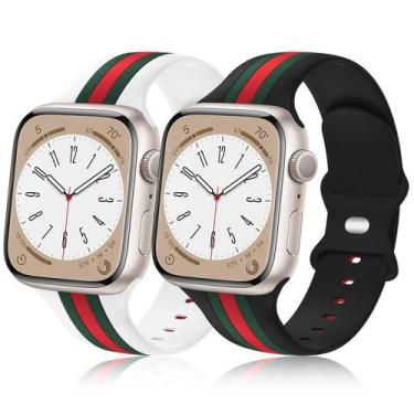 Imagem de Pacote com 2 Pulseiras de design compatíveis com Apple Watch de 38 mm 