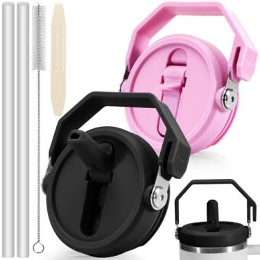 Imagem de ANTAND Tampas à prova de vazamento de 1,134 g apenas para copo Stanley Quencher H2.0, pacote com 2 tampas de substituição com alça de canudo destacável para acessórios Stanley Cup ProTour de 1,134 g