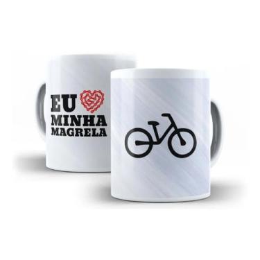 Imagem de Caneca Porcelana Ciclismo Eu Amo Minha Magrela Ciclista Presente Bike 