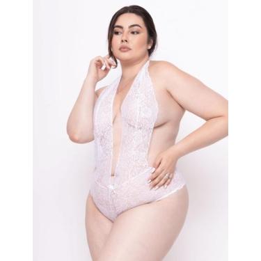 Imagem de Body Decote Rendado Plus Size Sexy Lingerie Feminino Sensual - Golden 