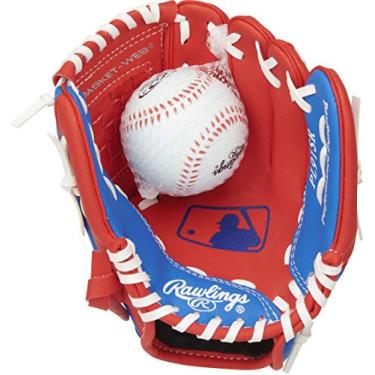 Imagem de Luvas de Tball/Beisebol Rawlings, Direito, Vermelho/Azul