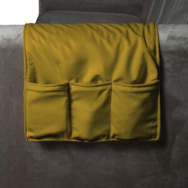 Imagem de Porta Controle Em Tecido Suede Para Sofá Herrero, Amarelo