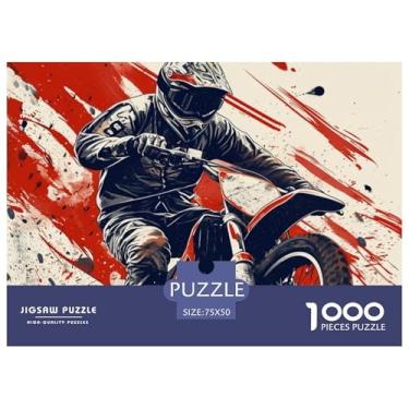 Imagem de Motocicleta Cross-Country para Adultos Divertido 1000 Peças Quebra-cabeça Educativo Jogo Intelectual Decoração de Casa Brinquedo Alívio do Estresse Desafio Educacional 1000 peças (75 x 50 cm)
