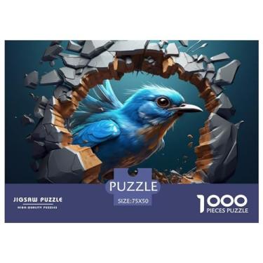 Imagem de Pássaro Adultos Divertido 1000 Peças Animal 3D Quebra-cabeça Educação Jogo Intelectual Brinquedo Alívio do Estresse Decoração de Casa Relaxamento e Inteligência 1000 peças (75 x 50 cm)