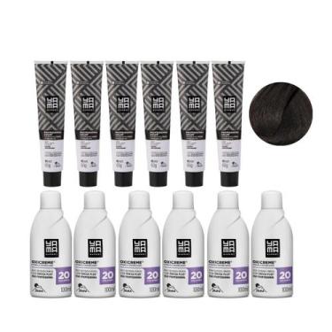 Imagem de Yamá Color Nano Infusion 5.0 Castanho Claro + OX 20V 100ml - 6 Unidade