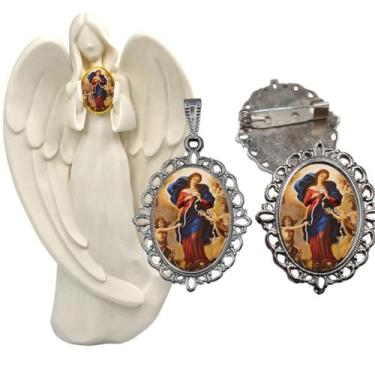 Imagem de Imagem Estatua Nossa Senhora Desatadora Nos Com Relicario Metal Broche