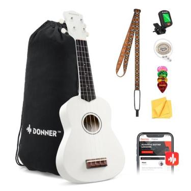 Imagem de Ukulele Donner Soprano de 21 polegadas para iniciantes com kit e aulas