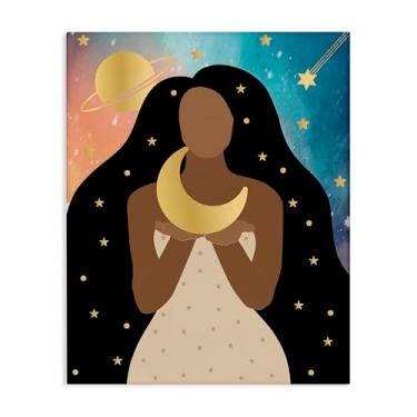 Imagem de Stupell Industries Design de arte de parede em tela Woman Holding the Moon por Daniela Santiago, 40 x 50 cm