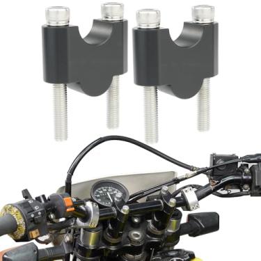 Imagem de Xitomer Elevadores de guidão de 22 mm 7/20.3 cm para motocicleta ATV Dirt Bike Handlebar Risers sem braçadeiras Apto para KLR650, Grom MSX125, KLX300 Suportes de guidão aptos para ER-5 (preto areia