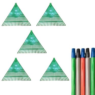 Imagem de Conjunto de 5 Rastelos Plásticos para Jardim com Cabo