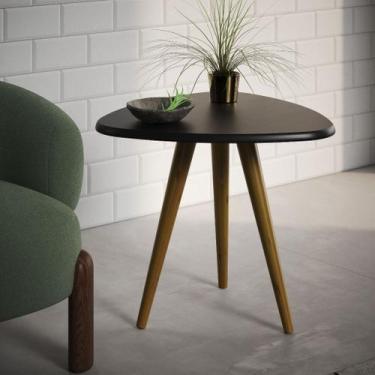Imagem de Mesa Retrô Lateral Gabriela Pé Palito Tampo de Madeira Triangular - Im