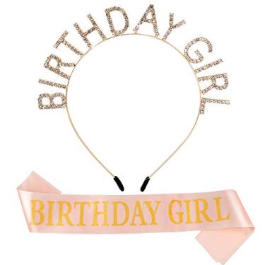 Imagem de AOPRIE Coroa de aniversário feminina - Tiara dourada com faixa de strass para princesa