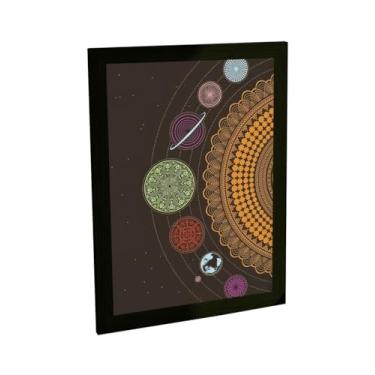 Imagem de Quadro Decorativo Mandala Ilustração Planetas Sistema Solar Decoração Poster Quarto Sala
