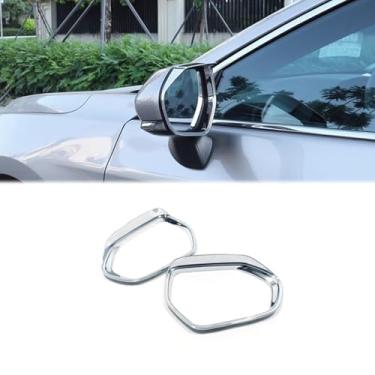 Imagem de Ozukyn Espelho retrovisor lateral capa protetora de chuva viseira de sol sombra sobrancelha guarnição 2 peças para Toyota Camry 2018~2025 acessórios exteriores decoração prata