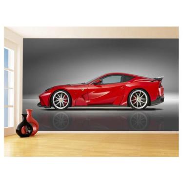 Imagem de Papel De Parede 3D Carro Ferrari Vermelha Pista 3,5M Car130 - Você Dec