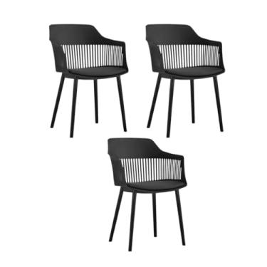 Imagem de Cadeiras Polipropileno Marcela Montreal Preta com Almofada - Cozinha, Jantar, Restaurante (3)