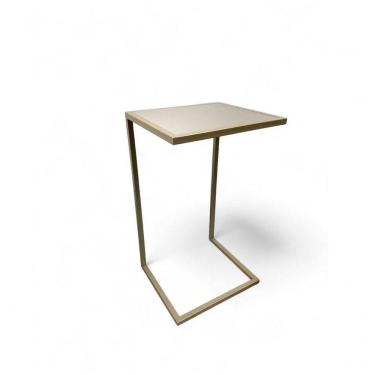 Imagem de Mesa Lateral Sofá Industrial - Metalon Champagne Cacao - 70cm