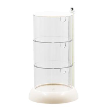 Imagem de Rotary Cosméticos Puff Organizador Multicamadas Dustproof Transparente Maquiagem Puff Titular De Armazenamento Para Entusiastas De Beleza PET PP Material 8x18,5x11cm