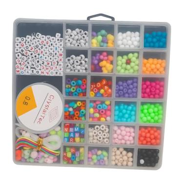 Imagem de Kit De Miçangas c/Letras + Silicone 0,8mm – Caixa Organizadora Artesanal