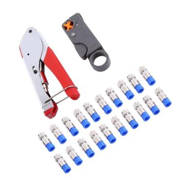 Imagem de AYNEFY Fustador de Fio de Fio Coaxial RG6/RG59 Compressão Freio Conector F para Demissões Seguras e à Prova Intempéries