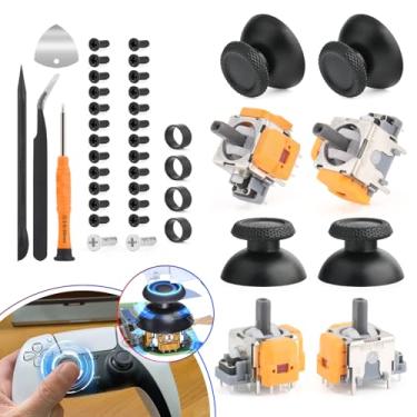 Imagem de YWLRONG Joysticks Para Ps5, Joystick De Efeito Hall, Substituição Joystick, Módulo Sensor Analógico 3D Sony Playstation 5, Acessórios Controle Polegar, Peças E Ferramentas Reparo (Pacote Com 4)