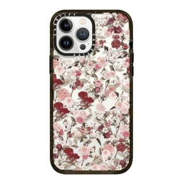 Imagem de CASETiFY Capa Impact para iPhone 13 Pro Max [Fina/2,5 m. Proteção contra quedas de grau militar 4X/Compatível com carregamento sem fio] - Vintage Flower Monday - Preto transparente