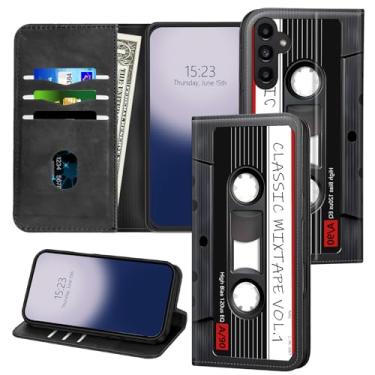 Imagem de SichKards Capa carteira para Samsung Galaxy S24 - bloqueio RFID, interior de TPU à prova de choque, capa flip de couro PU com fecho magnético, compartimentos para cartões, capa protetora durável, fita