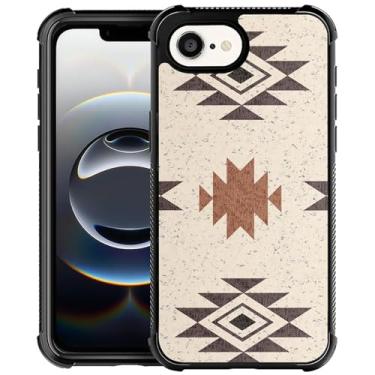Imagem de WANKBLC Capa compatível com iPhone 16e, proteção à prova de choque para homens mulheres antiderrapante para iPhone 16e branco creme ocidental Boho Aztec Crazy Pattern
