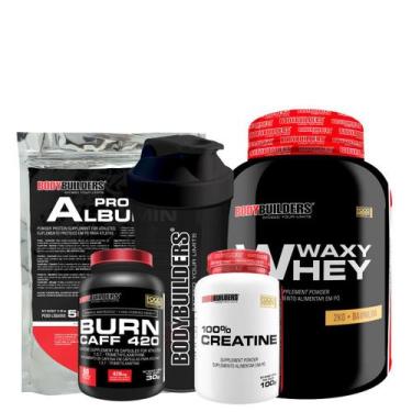 Imagem de Kit Waxy Whey 2kg + Creatina 100% 100g + Burn Caff 60 Cápsulas + Album