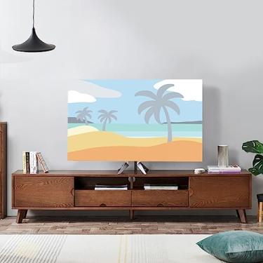 Imagem de Capas de TV Capa protetora contra poeira para TV interna colorida 82-190 cm capa protetora de tela curva para mesa de trabalho capas decorativas para LCD LED-Print-1||52-60 polegadas