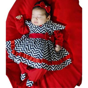 Imagem de Saída de Maternidade Menina Elegance Vermelha 04 Peças - Sônia Enxovai