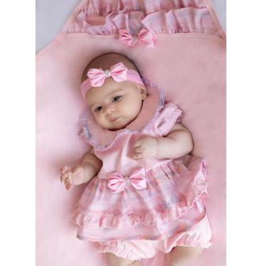 Imagem de Saída de Maternidade Menina Verão Linda Rosa 03 Peças - Amora Baby Enx
