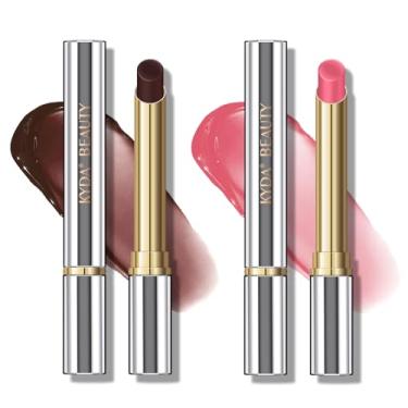 Imagem de KYDA Batom de mel de 2 cores, batom labial colorido, batom de mel hidratante transparente, com um toque de tonalidade natural transparente, cor hidratante para os lábios, protetor labial nutritivo