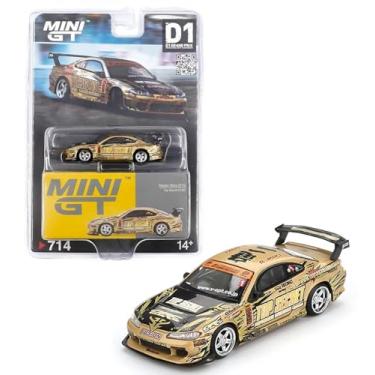Imagem de Diecast Model Car Compatible with Mini GT 1:64 Nissan Silvia (S15) Top Secret D1GP- Gold Limited Edition MGT00714