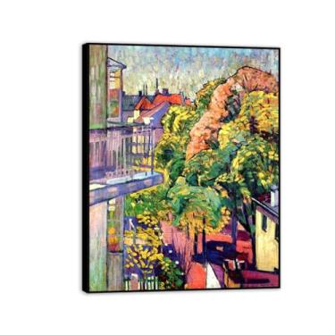 Imagem de RYLJCZ Lâminas de arte mural famosas de Adolf Erbsloh - Spring- Reproduções de pinturas em tela- quadro emoldurado póster decoração de parede giclée 30 x 40 cm (11,8 x 15,7 pol) moldura preta