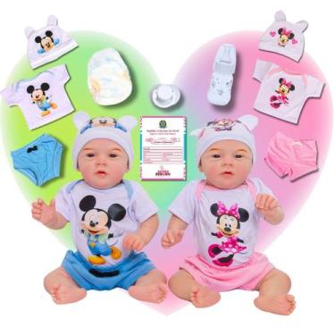 Imagem de Bebê Reborn Boneca Realista Mary Gêmeos Mickey E Minnie - ADORA REBORN
