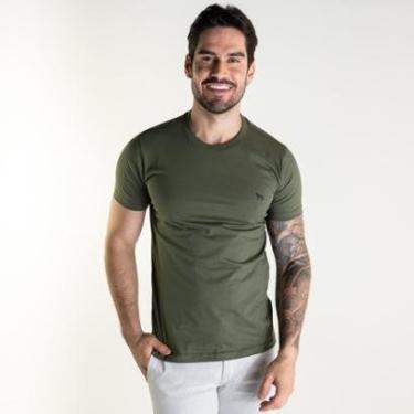Imagem de Camiseta Acostamento Wolf Casual Verde Militar-Masculino