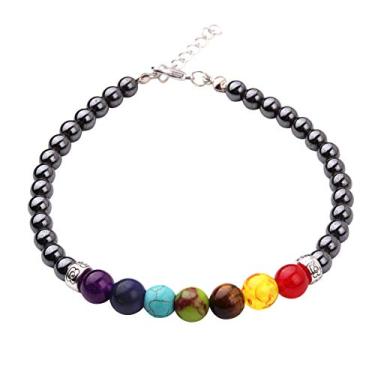 Imagem de REEBOOOR Pulseira Chakra Tornozeleira Presente de Yoga 7 Chakras Tornozeleira Boho Joias Ametista Cura Pulseira Meditação Equilíbrio Chakra Tornozeleira Energia Cura .., Aço inoxidável