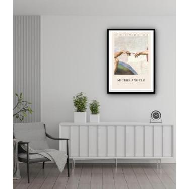 Imagem de Quadro Decorativo Michelangelo Criação Mundo - 70X50Cm - Quadros On-Li