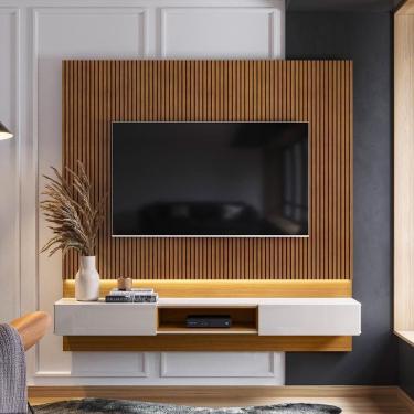 Imagem de Painel Paris Para Até 70 Polegadas - Lukaliam Móveis Tauari - Off White Tauari - Off White