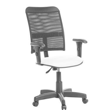 Imagem de Cadeira Escritório Giratória Mesh Braço Branco