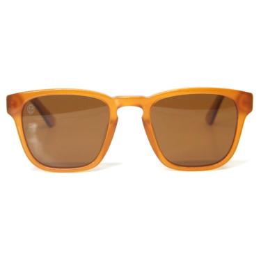 Imagem de Óculos de Sol MafiawooD, Acetato Laranja com Hastes em Madeira, Lentes Marrom Polarizadas, Dewery Orange