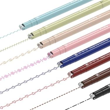 Imagem de Dual Tips Coloured Pens, Curve Line Marker & Fine Point Journal Pens Fine Tip Drawing Pens for Scrapbooks Bullet Journaling Writing Note Taking Calendar Office School Supplies(8 colours)
