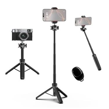 Imagem de COMAN Bastão de selfie para iPhone, tripé de telefone de 24 polegadas com controle remoto de cabeça esférica de 360°, suporte portátil para celular iPhone 17/16/15/14/13/12 Pro Max/Android Gopro