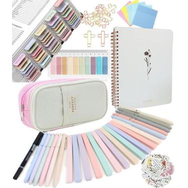 Imagem de Material de estudo da Bíblia, kit de diário PartyGalore com abas e can