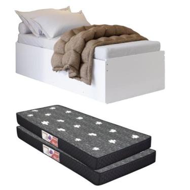Imagem de Cama Bicama Auxiliar Vira Casal 2 Colchão Solteiro Matrix - HOME AS, B
