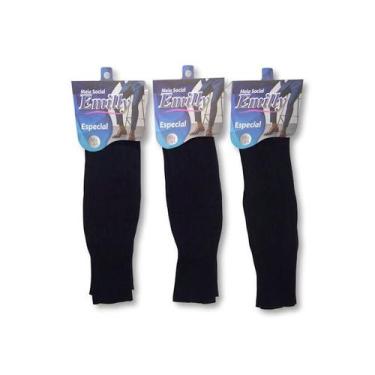 Imagem de Kit 24 Pares De Meias Social Masculina 100% Poliamida Pretas Emilly