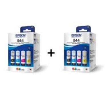 Imagem de 2 kit originais epson 544 - 544520( 2 refil de cada cor + 2 refil pret