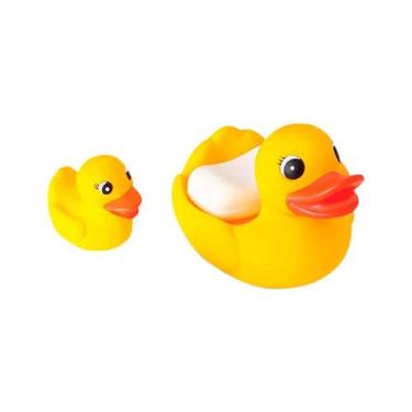 Imagem de Saboneteira Pata Mãe e Patinho Baby Bee Para Banho do Bebê - Bee Toys